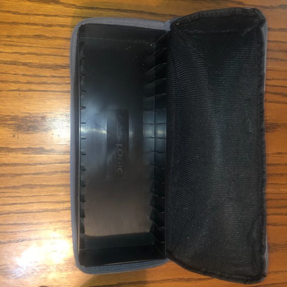 Cassette Tape Case Case Logic Blue Zipper Close Holds15 Cassettes with Handle - Picture 3 of 3